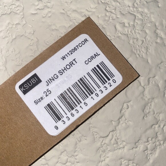 KSUBI Cut Off Shorts jing button fly Coral Low Rise Raw Hem Fit 25 y2k 90s - Picture 7 of 8